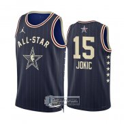 Camiseta All Star 2024 Denver Nuggets Nikola Jokic NO 15 Azul