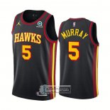 Camiseta Atlanta Hawks Dejounte Murray NO 5 Statement 2022-23 Negro