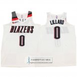 Camiseta Autentico Blazers Lillard 2017-18 Blanco