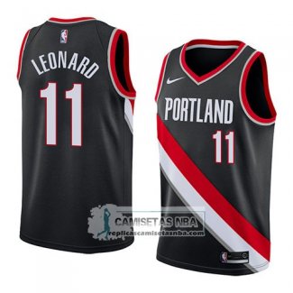 Camiseta Blazers Meyers Leonard Icon 2018 Negro