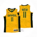 Camiseta Brasil Anderson Varejao NO 11 2019 FIBA Baketball World Cup Amarillo