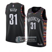 Camiseta Brooklyn Nets Jarrett Allen Ciudad 2019 Negro