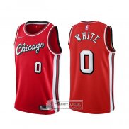 Camiseta Chicago Bulls Coby White NO 0 Ciudad 2021-22 Rojo