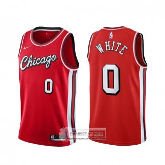 Camiseta Chicago Bulls Coby White NO 0 Ciudad 2021-22 Rojo