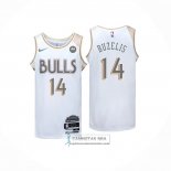 Camiseta Chicago Bulls Matas Buzelis NO 14 Ciudad 2024-25 Blanco