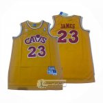 Camiseta Cleveland Cavaliers LeBron James NO 23 Hardwood Classics Amarillo