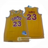 Camiseta Cleveland Cavaliers LeBron James NO 23 Hardwood Classics Amarillo