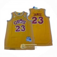 Camiseta Cleveland Cavaliers LeBron James NO 23 Hardwood Classics Amarillo
