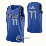 Camiseta Dallas Mavericks Luka Doncic NO 77 Icon 2021 Azul