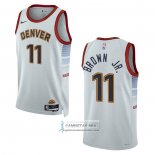 Camiseta Denver Nuggets Bruce Brown JR. NO 11 Ciudad 2022-23 Blanco