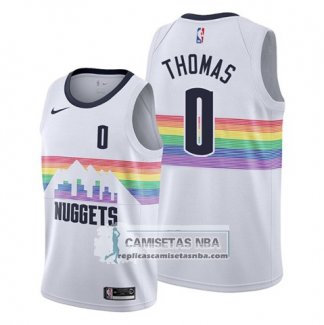 Camiseta Denver Nuggets Isaiah Thomas Ciudad Edition Blanco