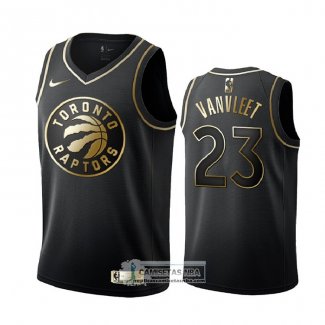 Camiseta Golden Edition Toronto Raptors Fred Vanvleet Negro