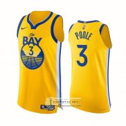 Camiseta Golden State Warriors Jordan Poole NO 3 Statement Autentico 2022 Oro