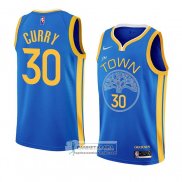 Camiseta Golden State Warriors Stephen Curry NO 30 Earned 2022-23 Azul