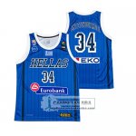Camiseta Grecia Giannis Antetokounmpo 2019 FIBA Baketball World Cup Azul