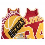 Camiseta Houston Rockets Hakeem Olajuwon Mitchell & Ness Big Face Rojo