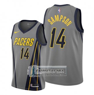 Camiseta Indiana Pacers Jakarr Sampson Ciudad Gris