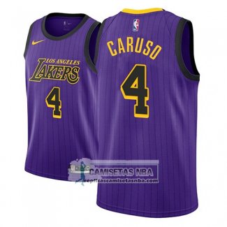 Camiseta Lakers Alex Caruso Ciudad 2018 Violeta