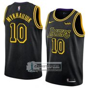 Camiseta Lakers Sviatoslav Mykhailiuk Ciudad 2018 Negro