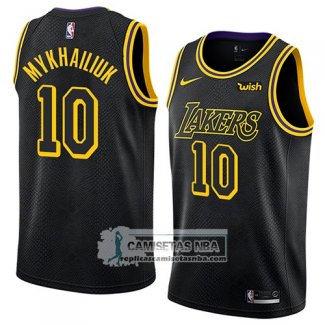 Camiseta Lakers Sviatoslav Mykhailiuk Ciudad 2018 Negro