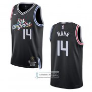 Camiseta Los Angeles Clippers Terance Mann NO 14 Ciudad 2022-23 Negro