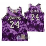 Camiseta Los Angeles Laker Kobe Bryant NO 24 Galaxy Violeta