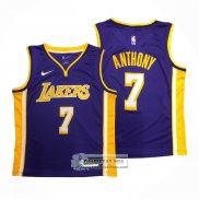 Camiseta Los Angeles Lakers Carmelo Anthony NO 7 Statement Violeta