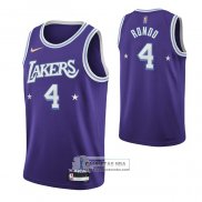 Camiseta Los Angeles Lakers Rajon Rondo NO 4 Ciudad Edition 2021-22 Violeta