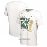 Camiseta Manga Corta Boston Celtics 2024 NBA Finals Champions Celebration Parade Blanco