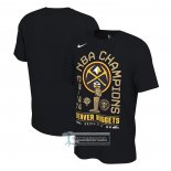 Camiseta Manga Corta Denver Nuggets 2023 NBA Finals Champions Locker Room Negro