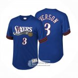 Camiseta Manga Corta Philadelphia 76ers Allen Iverson NO 3 Azul