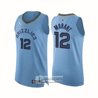 Camiseta Memphis Grizzlies Ja Morant NO 12 Statement Autentico 2021-22 Azul