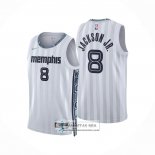 Camiseta Memphis Grizzlies Jackson Jr. NO 8 Ciudad 2025-26 Blanco