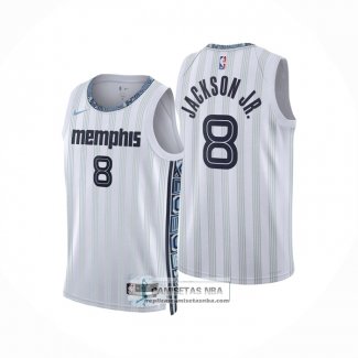 Camiseta Memphis Grizzlies Jackson Jr. NO 8 Ciudad 2025-26 Blanco