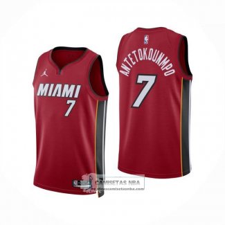 Camiseta Miami Heat Giannis Antetokounmpo NO 7 Statement Rojo