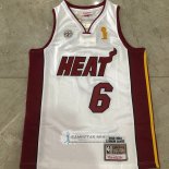 Camiseta Miami Heat LeBron James NO 6 Mitchell & Ness 2012-13 Blanco