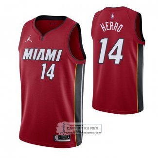 Camiseta Miami Heat Tyler Herro NO 14 Statement 2020-21 Rojo