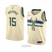 Camiseta Milwaukee Bucks Shabazz Muhammad Ciudad 2018 Crema