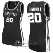 Camiseta Mujer Spurs Ginobili Negro