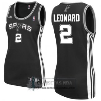 Camiseta Mujer Spurs Leonard Negro