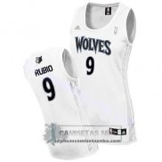 Camiseta Mujer Timberwolves Rubio Blanco