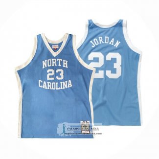 Camiseta NCAA North Carolina Tar Heels Michael Jordan NO 23 Mitchell & Ness 1983-84 Azul