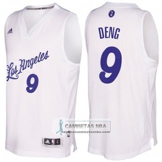 Camiseta Navidad Lakers Luol Deng 2016 Blanco