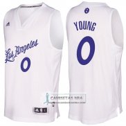 Camiseta Navidad Lakers Nick Young 2016 Blanco