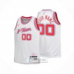 Camiseta Nino Houston Rockets Personalizada Ciudad 2025-26 Blanco