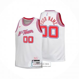 Camiseta Nino Houston Rockets Personalizada Ciudad 2025-26 Blanco