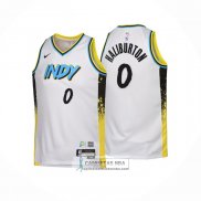 Camiseta Nino Indiana Pacers Tyrese Haliburton NO 0 Ciudad 2024-25 Blanco