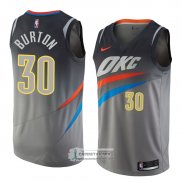 Camiseta Oklahoma City Thunder Deonte Burton Ciudad 2018 Gris