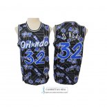 Camiseta Orlando Magic Shaquille O'Neal Hardwood Classics Tear Up Pack Negro