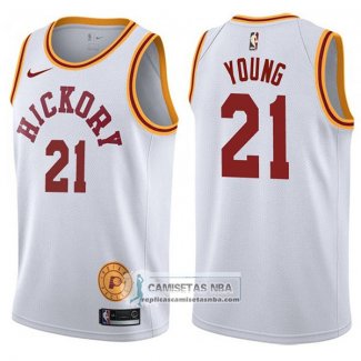 Camiseta Pacers Thaddeus Young Classic 2017-18 Blanco